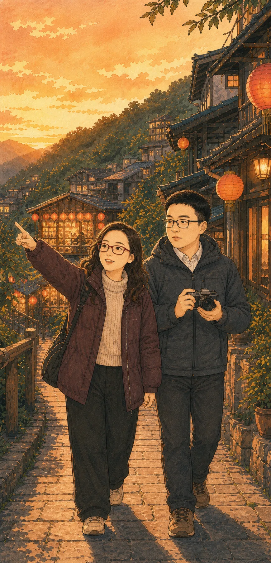 2018年4月,我们第一次一起走在台湾的老街上